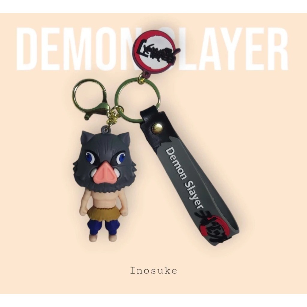 GANTUNGAN พวงกุญแจ Demon Slayer - พวงกุญแจอนิเมะ 3 มิติ KNY Inosuke