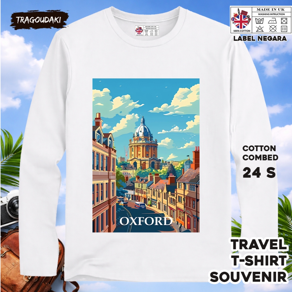 ENGLAND 76 LONG-SLEEVED SOUVENIR เสื้อยืด ENGLAND COUNTRY TAG COTTON 24S ของขวัญพรีเมี่ยม SOUVENIR