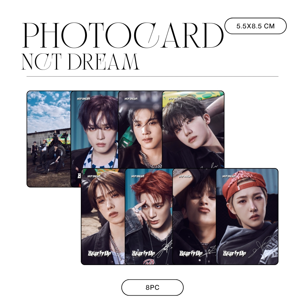 NCTDREAM BEAT IT UP โฟโต้การ์ด 8 ชิ้น การ์ด KPOP UNOFFICIAL MARK JANO JAEMIN CHENEL JISUNG HAECHAN