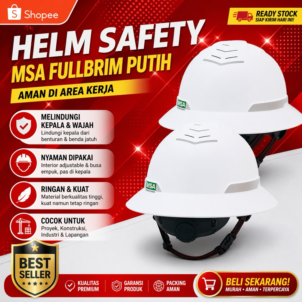 MSA New Fullbrim Safety Helmet / MSA New Fullbrim Inner Fastrack Safety Helmet
