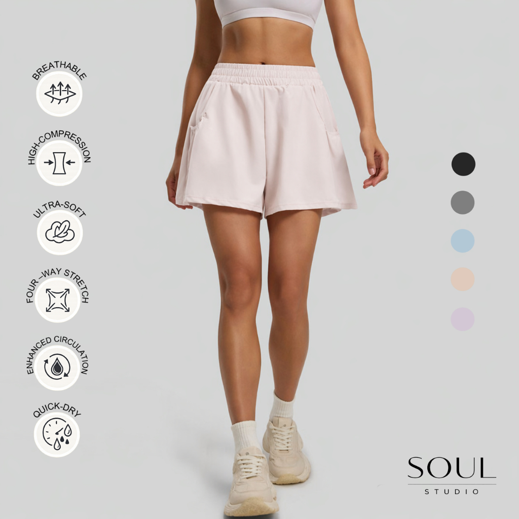 Soul Studio Rose Running Short for Running Walking Padel Tennis Golf Sport