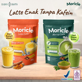 Dari Bumi Moricle Minuman Susu Bubuk Daun Kelor & Kunyit Latte - Tinggi Kalsium & Kaya Kurkumin - Manis, Enak & Creamy