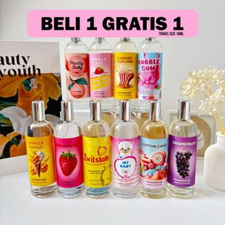 [Beli 1 Gratis 1] Parfum Baju Anak Kids Baby 100ml / Parfume Body Mist Wanita Pria Tahan Lama (GRATIS I botol travel size)