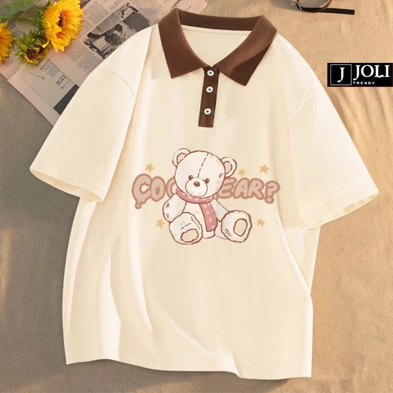 EJK COO BEAR เสื้อโปโลขนาดใหญ่ (M - 8XL) เสื้อยืดจัมโบ้ผสมเสื้อโปโลคอปกเสื้อยืด Unisex ML XL XXL 3XL