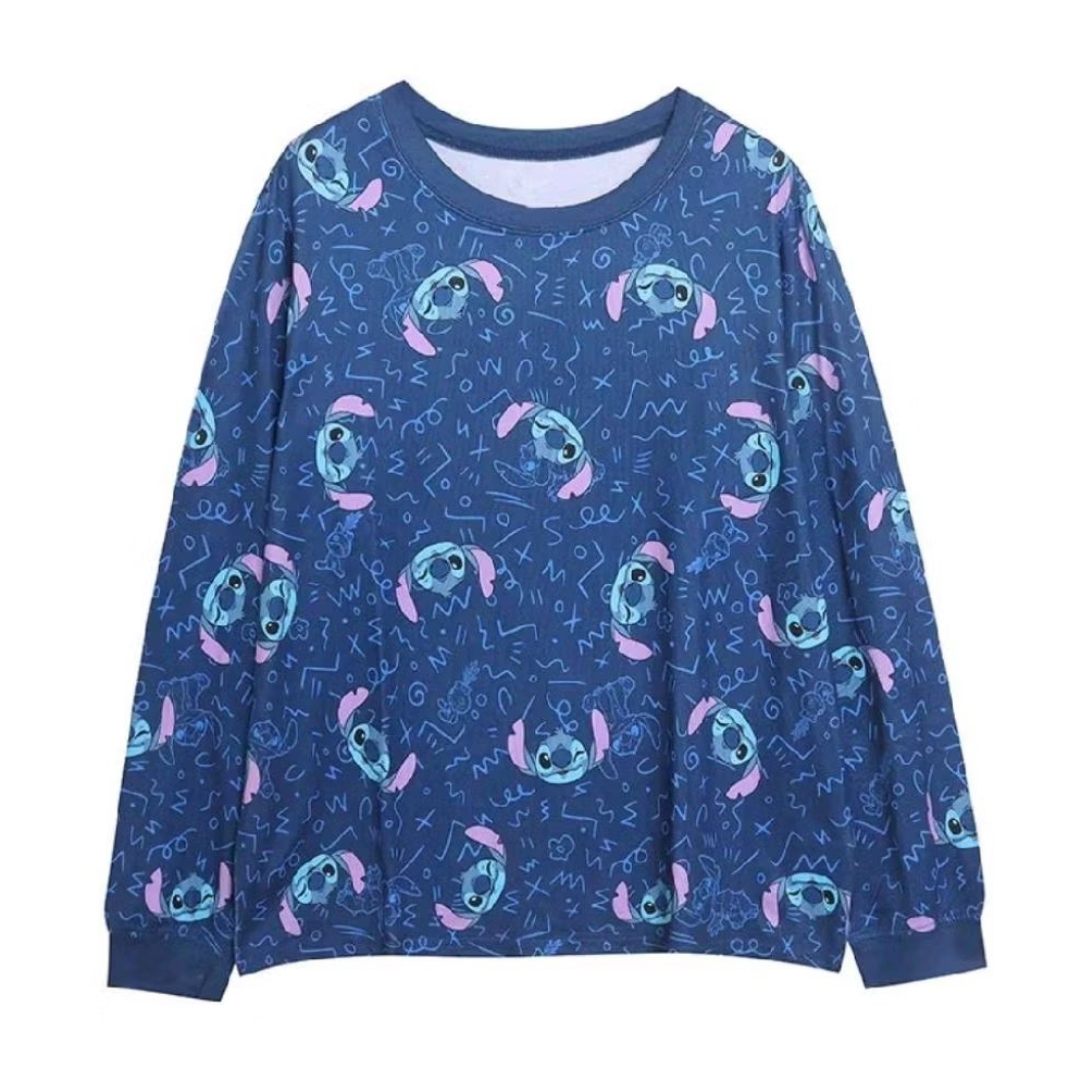 Disney Stitch Sweater Top Blouse lilositch face สีกรมท่า