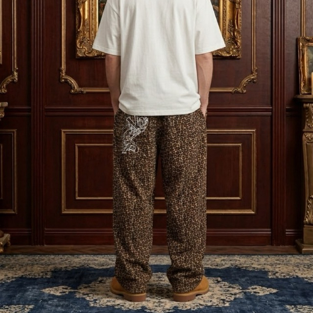 NOTCRY BAGGY PANTS LEOPARD