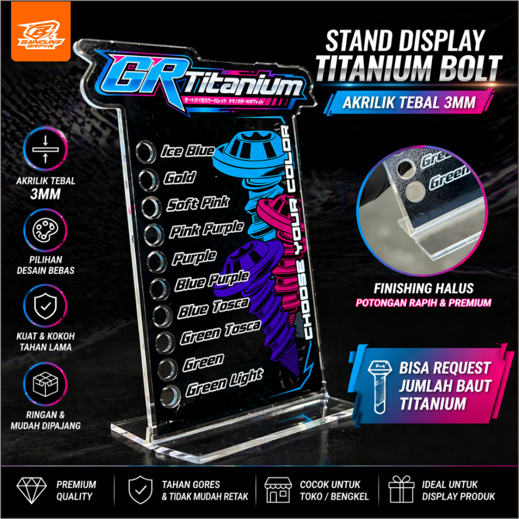 BOLT TITANIUM DISPLAY STAND | BOLT TITANIUM DISPLAY