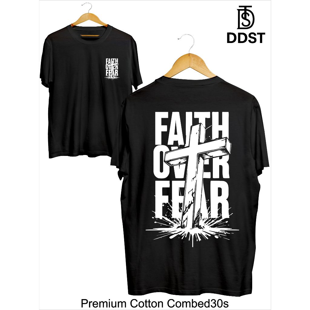 เสื้อยืด SPIRITUAL สําหรับผู้ชายและผู้หญิง / BIG CROSS FAITH OVER FEAR