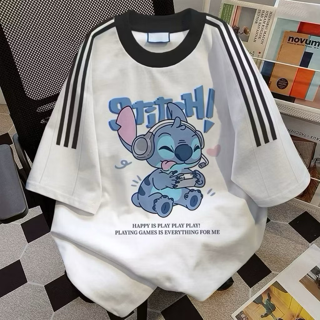 เสื้อยืดโอเวอร์ไซส์ผู้หญิงพร้อม PLAY GAMES Premium List (LD 108, P 70)