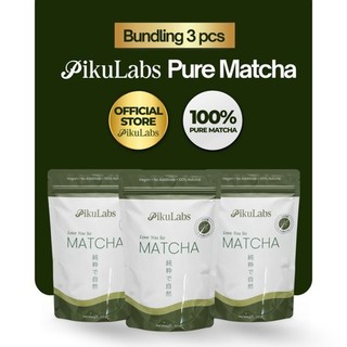 OFFICIAL STORE - PikuLabs Pure Matcha(3pcs )Powder 100gr | 100% Pure, No Additives