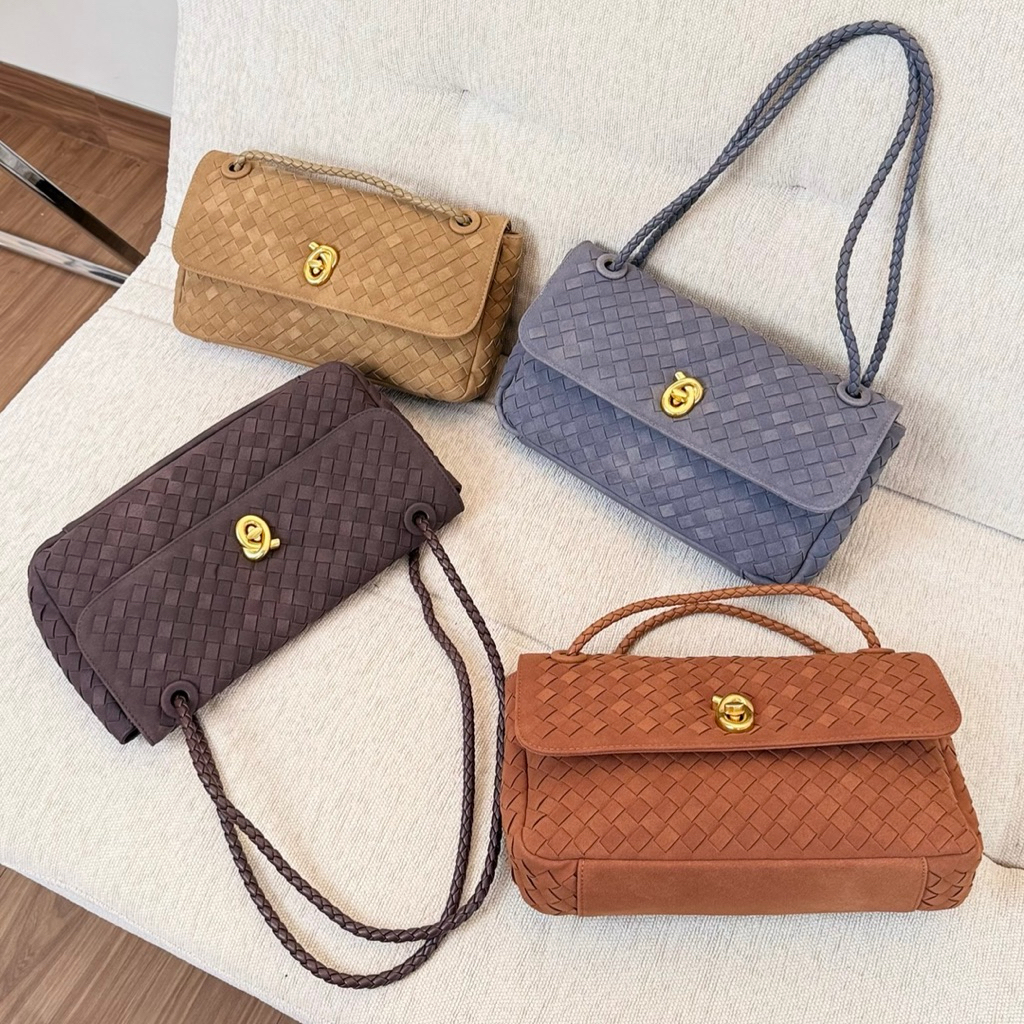 BELLA FLAP PREMIUM QUALITY SUEDE WOVEN BAG
