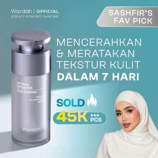 WARDAH Radiant Resurfacing Retinal Cysteamine Serum 30 ml - serum mencerahkan wajah, serum brightening, retinol, Peeling Eksfoliasi Wajah Exfoliating Essence Mengangkat Sel Kulit Mati Membersihkan Anti Acne Jerawat Mengencangkan gloglowing skincare