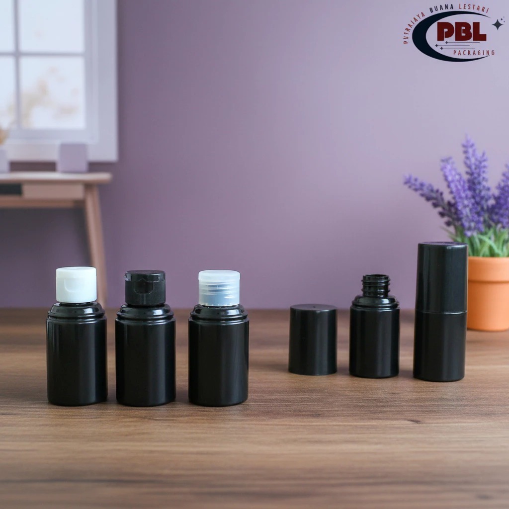Dioly Fliptop Bottle 60ml / Toner Bottle 60ml / Fliptop Bottle 60ml สีดํา - Fliptop Cap N 24 Stripes