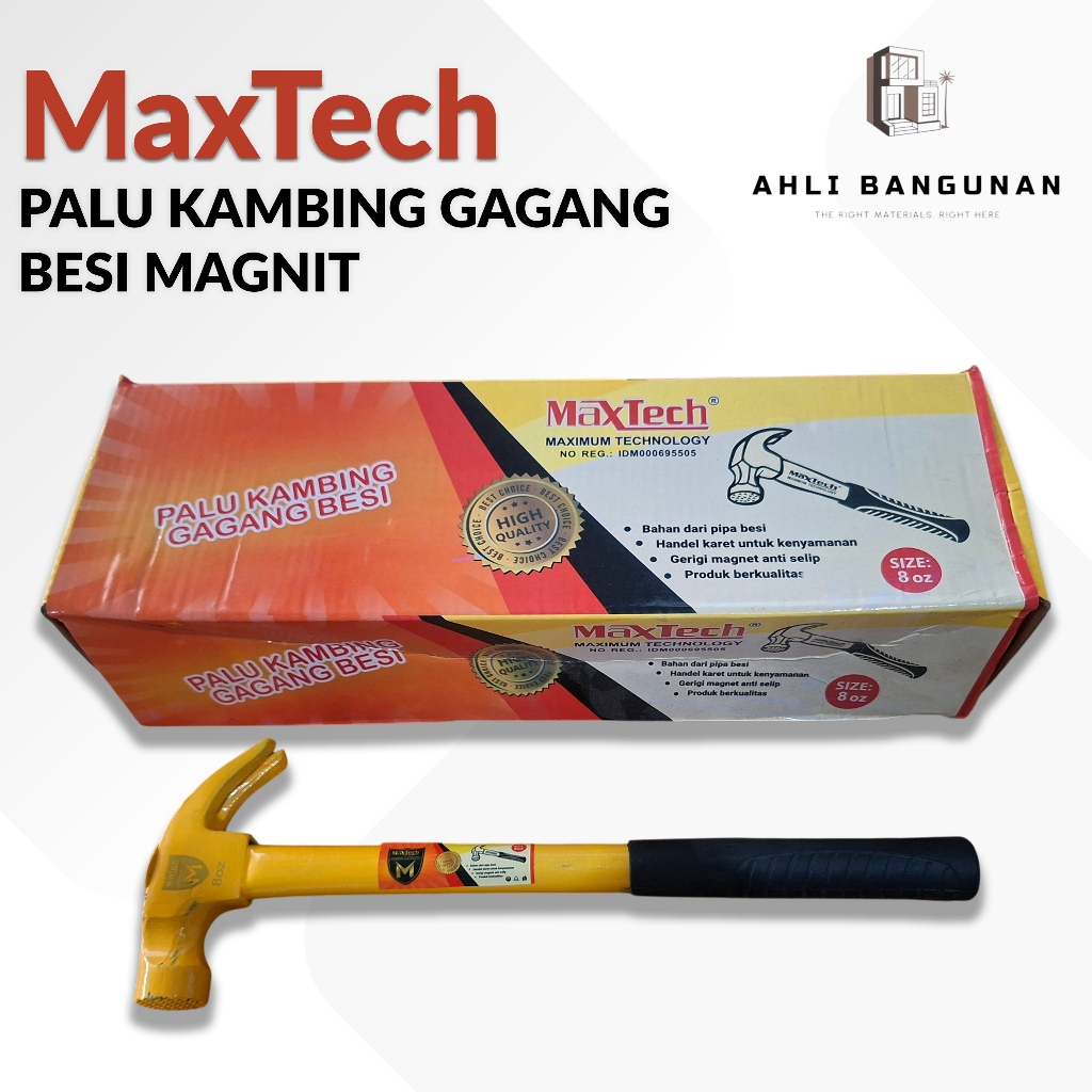 (12 ชิ้น) ค้อนแพะ ยี่ห้อ MAXTECH ด้ามเหล็กแม่เหล็ก 8 12 16 ออนซ์