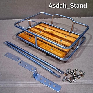 ตะกร้าหน้าจักรยานโครเมียม 30x22x8 ซม. (สากล) แถมรองรับ