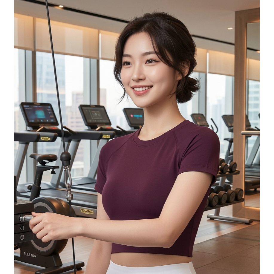 CROP TOP GYM CLOTHES PADEL AEROBIC DANCE เสื้อกีฬาผู้หญิง