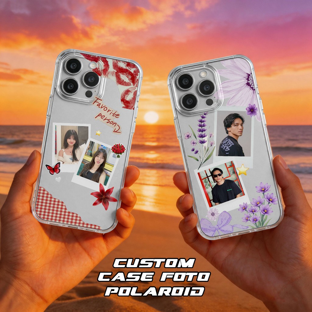 CUSTOM POLAROID SOFTCASE CASING (สามารถใช้ของคุณเป็นเจ้าของ PHOTO) CLEAR CASE PREMIUM PRO CAMERA COM