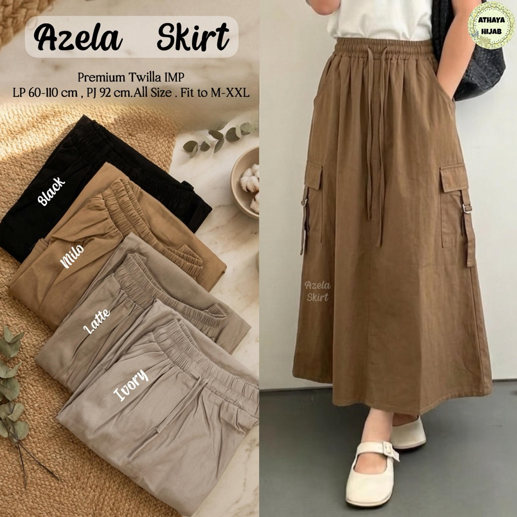 Azela Skirt กระโปรงผู้หญิง Premium Twill Imp โดย Athaya