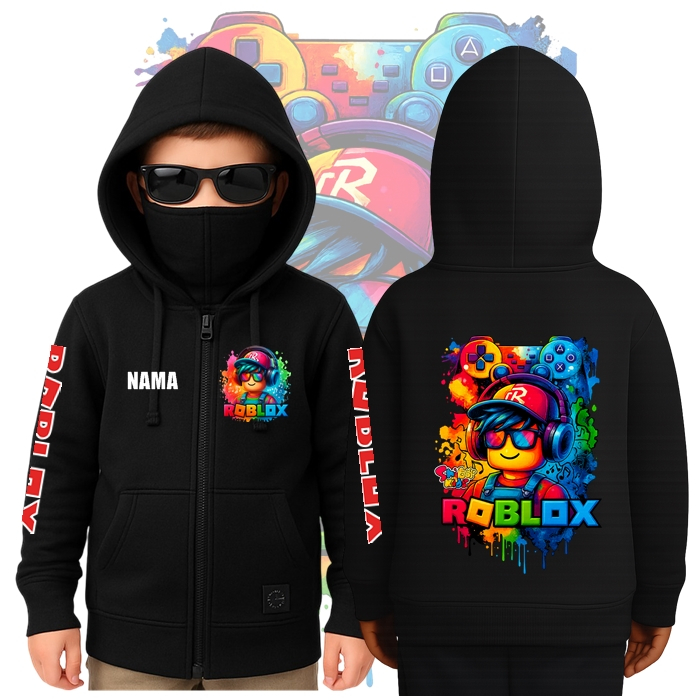 เสื้อแจ็คเก็ตเสื้อฮู้ดนินจาสไตล์เกมสุดเท่สําหรับเด็กผู้ชายจาก Roblox (RBX) อายุ 4-14 ปี HTM (แฟชั่น)