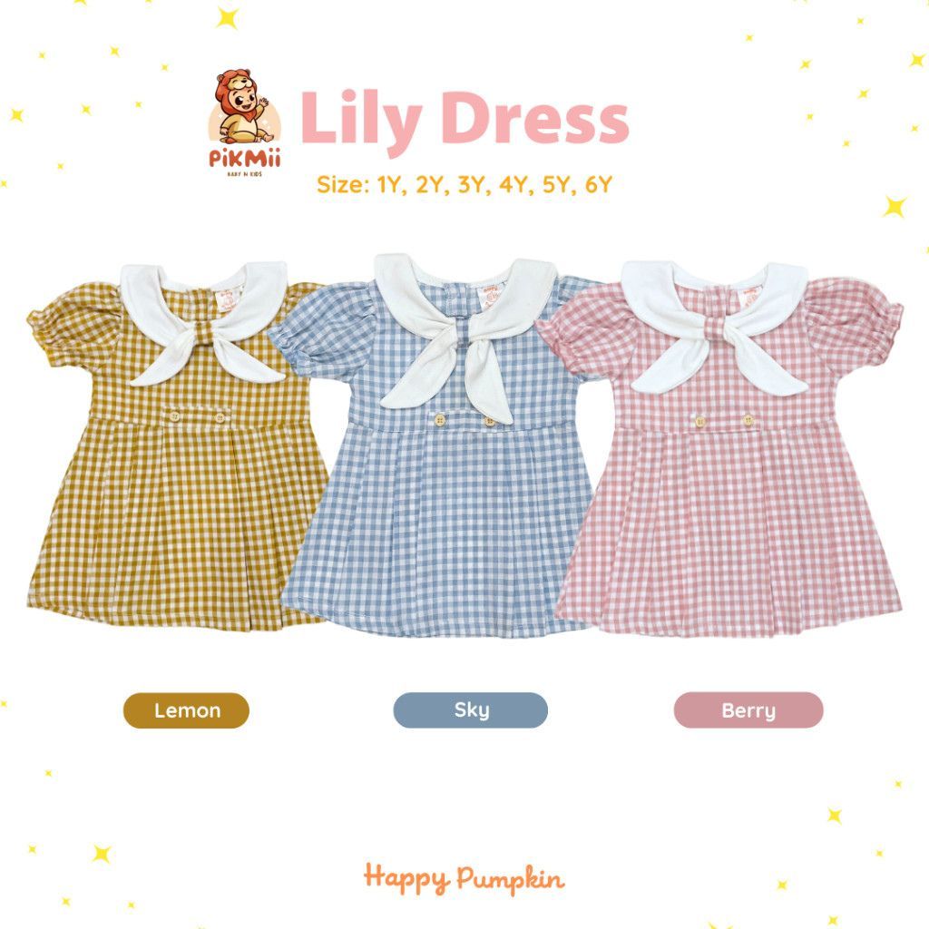 เดรสเด็กผู้หญิง อายุ 1Y-6Y - Lily Dress - Picnic Playdate - Happy Pumpkin// PIKMII BABYNKIDS