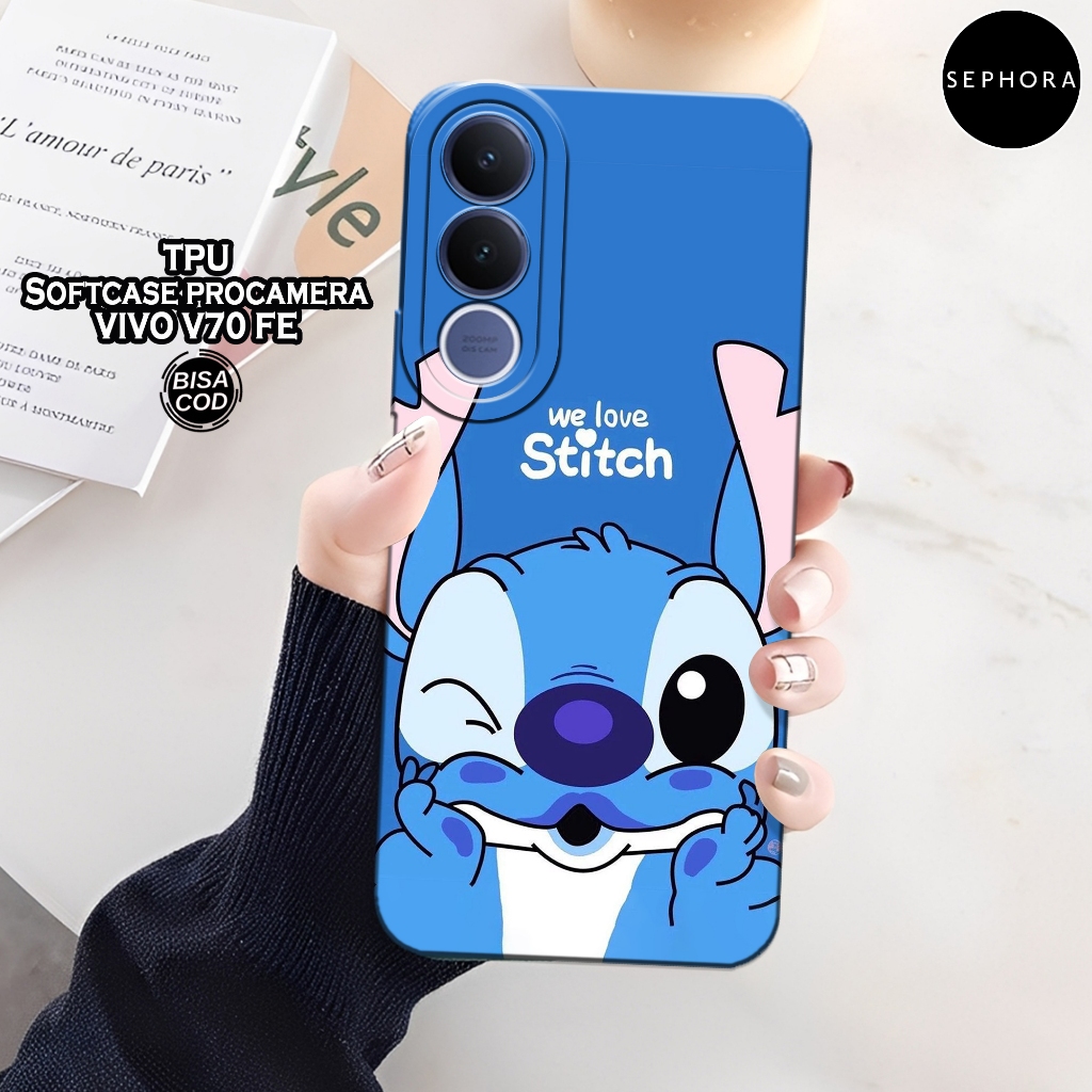 เคส HP ล่าสุด VIVO V70 FE 2026 - เคส Stitch แฟชั่น - เคส VIVO V70 FE 2026 Softcase - เคสกล้อง Pro - 