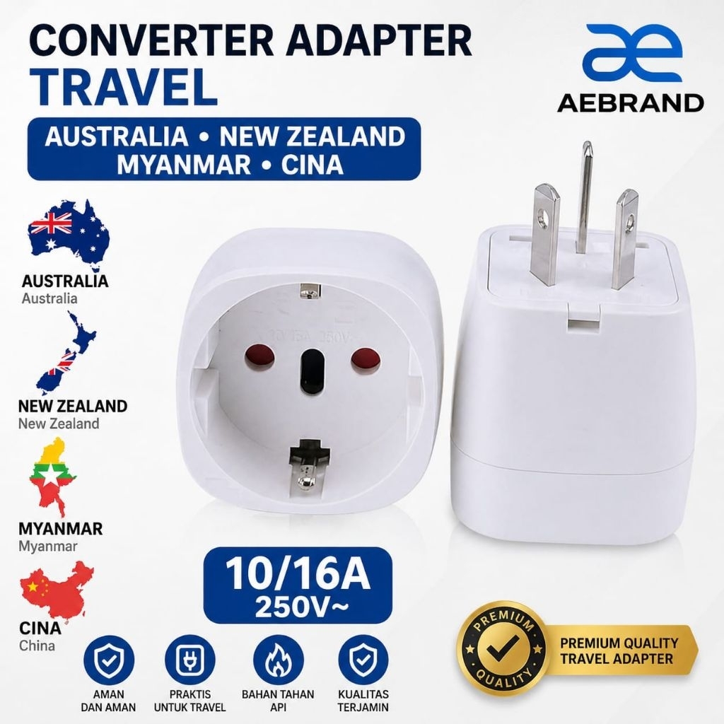 AEBRAND ELECTRICAL ปลั๊กปลั๊กอะแดปเตอร์ CONVERTER AUSTRALIA จีนใหม่ ZEALAND AU CN NZ TYPE I - CONVER