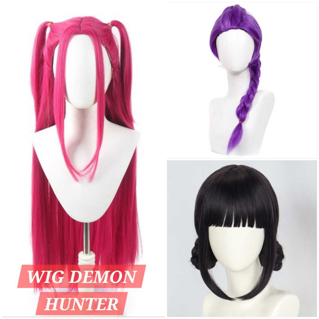 BAJUKIDDIE WIG DEMON HUNTER คอสเพลย์อะนิเมะ KPOP DEMON HUNTER RUMI ZOEY MIRA FASHION HALLOWEEN WIG ผ
