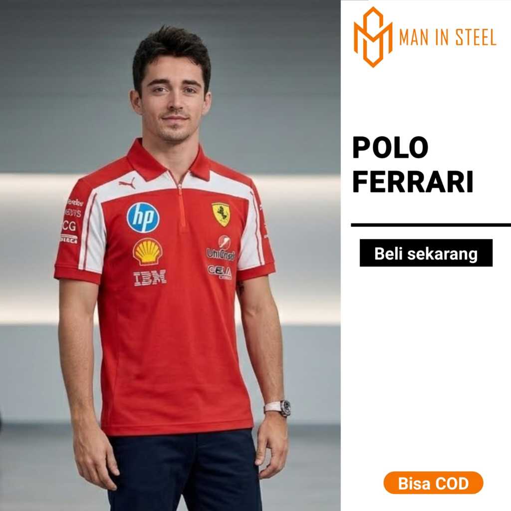 เสื้อโปโล Ferrari F1 สําหรับผู้ชายระดับพรีเมียม