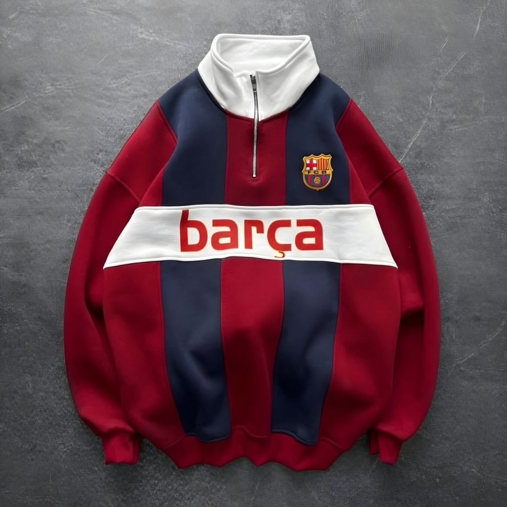 MERAH Just Jacket (S - XXXXXL 6XL) Half Zip Big Size FANS CLUB BOLA FC SOCCER FOOTBALL เสื้อกันหนาวช