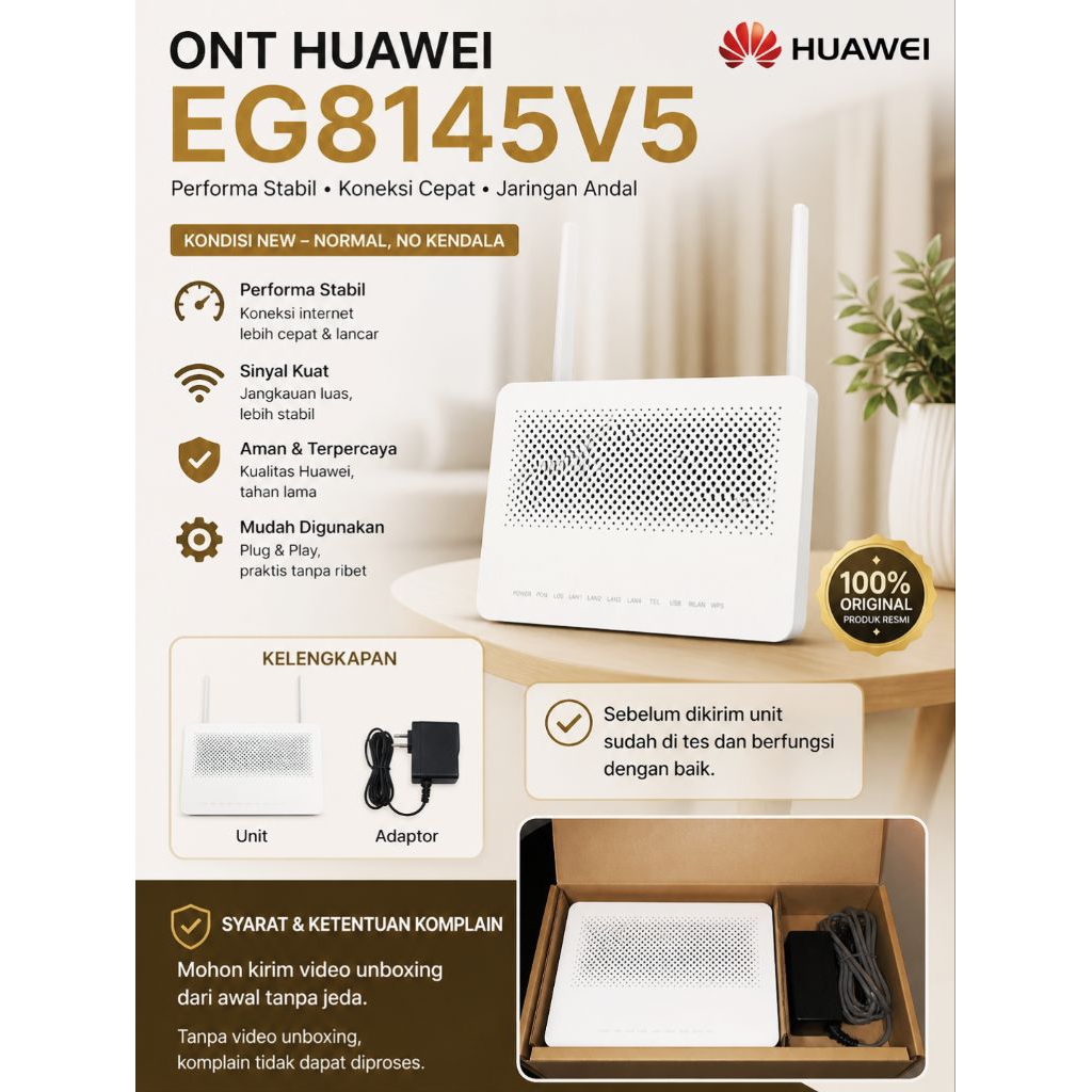 Huawei หัวเว่ย EG8145V5 อุปกรณ์ Optical Network Terminal (ONT)
