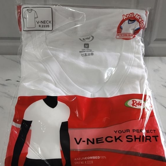RIDER V NECK R 222B เสื้อยืดสีขาว / เสื้อยืด RIDER