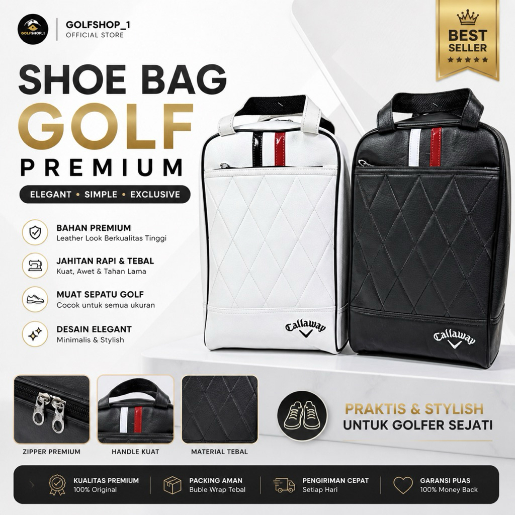 Callaway Golf Shoe Bag กระเป๋าใส่รองเท้ากอล์ฟคุณภาพพรีเมี่ยม - กระเป๋าใส่รองเท้ากอล์ฟระดับพรีเมียม