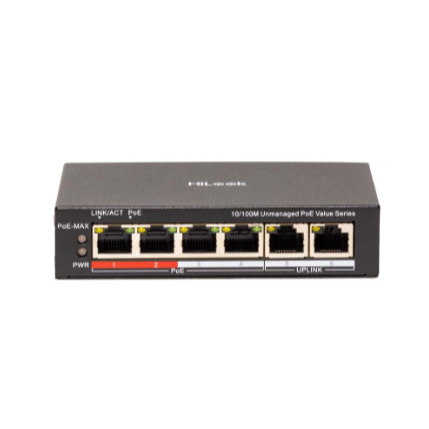 SWITCH POE HILOOK NS-0106MP-35 UNMANAGED POE SWITCH 4PORT