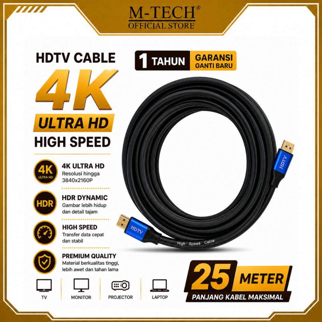 สาย M-TECH Hdmi 2.0 4K 20M / 25M