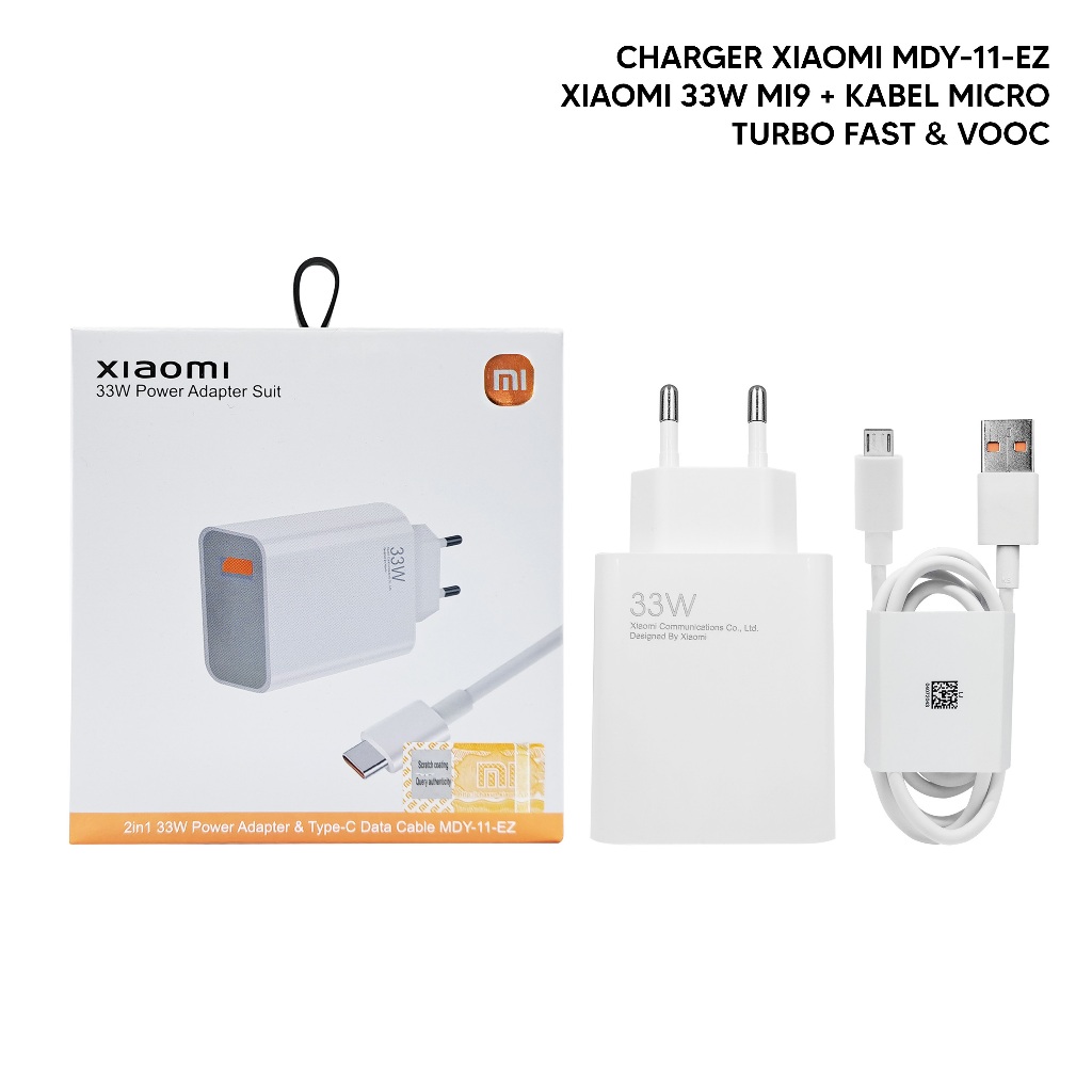 XIAOMI 33W FAST CHARGING CHARGER MDY-11-EZ + สาย MICRO ดั้งเดิม