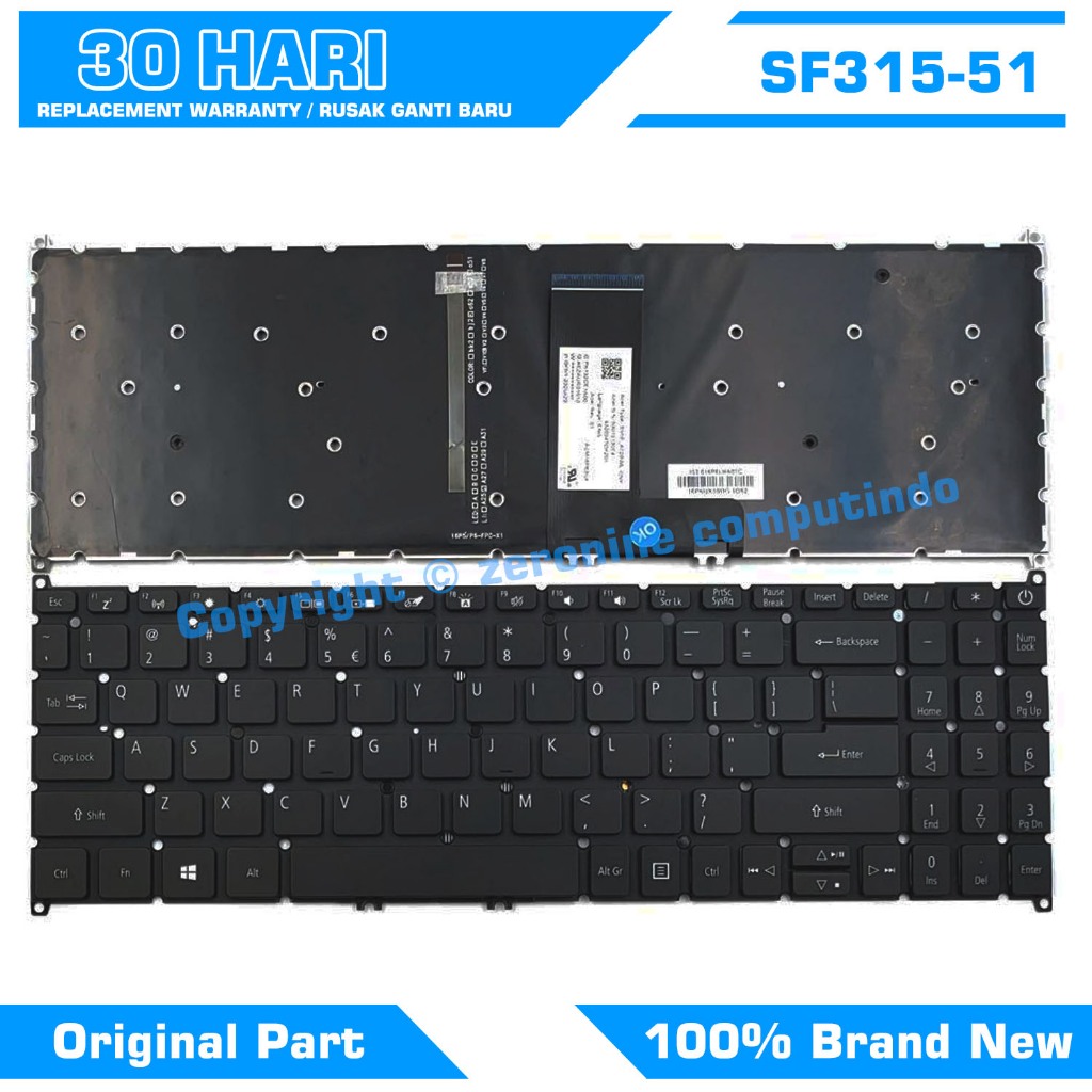 Acer Aspire 3 A315-22 A315-23 A315-34 A315-42 A315-42G คีย์บอร์ดแบ็คไลท์