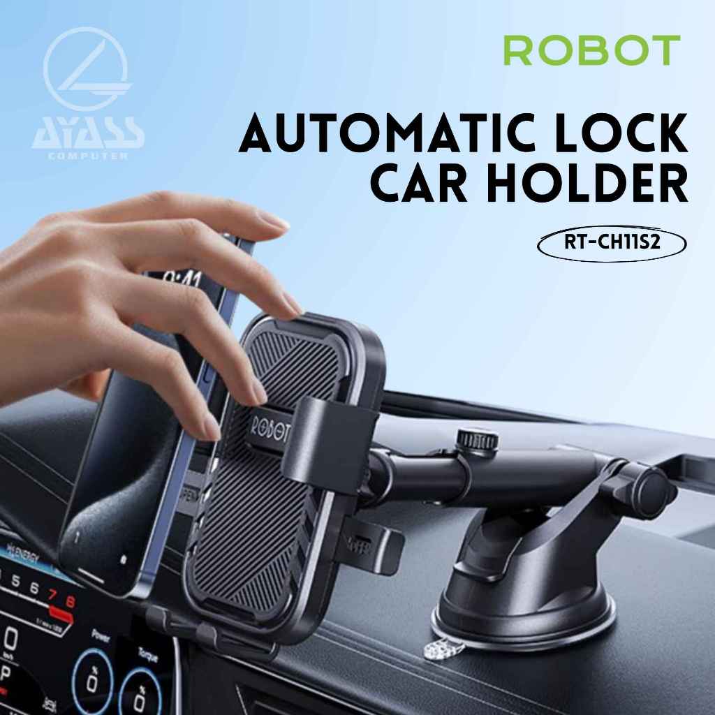 ที่วางโทรศัพท์ในรถยนต์ HP ROBOT RT-CH11S2 ที่วางโทรศัพท์ในรถยนต์ถ้วยดูดล็อคอัตโนมัติการรับประกันอย่า