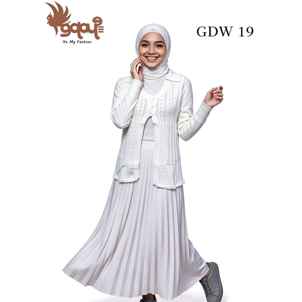 GDW 19 Galaule Store เสื้อกั๊กคาร์ดิแกนถักคอมพิวเตอร์