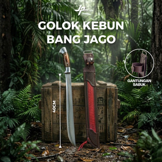 Juragan Pisau | Golok Kebun Bang Jago Sarung Kulit Merah | Golok Baja Asli Sup9 Duralium