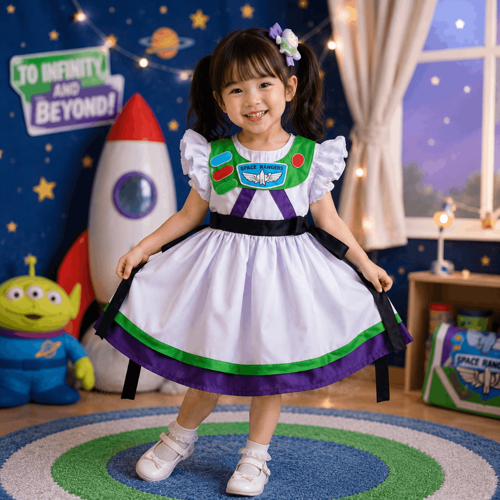 ชุดที่กําหนดเอง Buzz Toy Story เครื่องแต่งกาย Buzz Girl Dress Girls Inspiration Buzz Lightyear น่ารัก