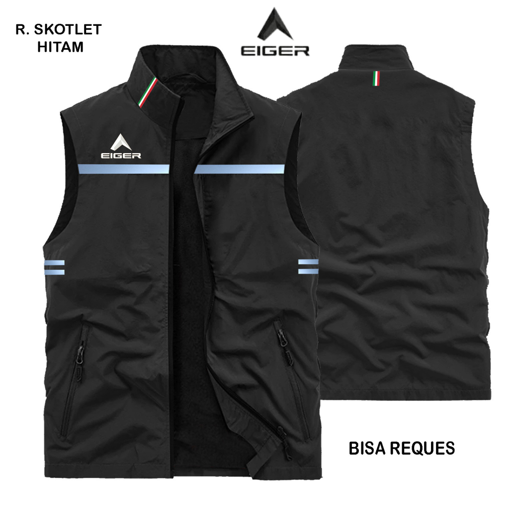 Ronpi EIGGER ล่าสุด - เสื้อกั๊ก Bormotor สําหรับผู้ชายพร้อมโลโก้ Eger ดั้งเดิม