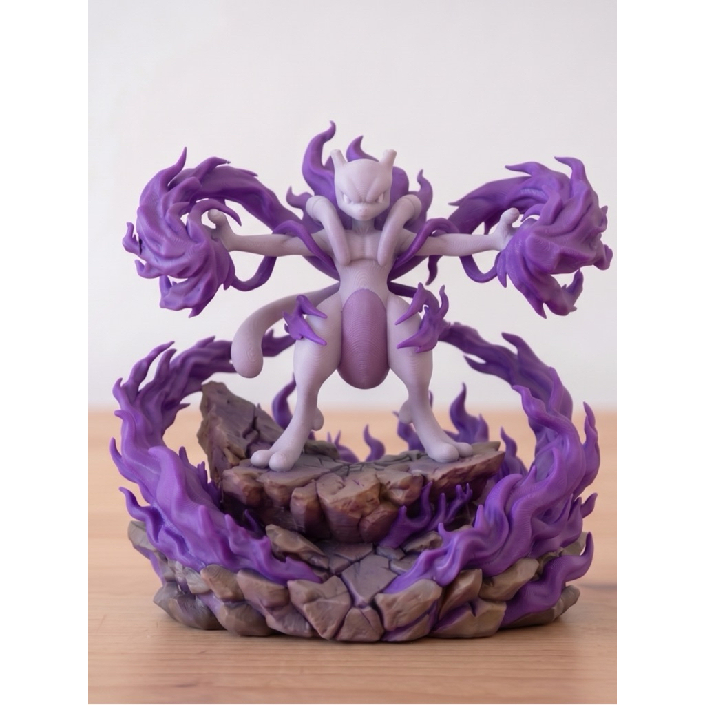 Mewtwo Psychic Storm Figure Diorama Pokemon Action Figure อะนิเมะ