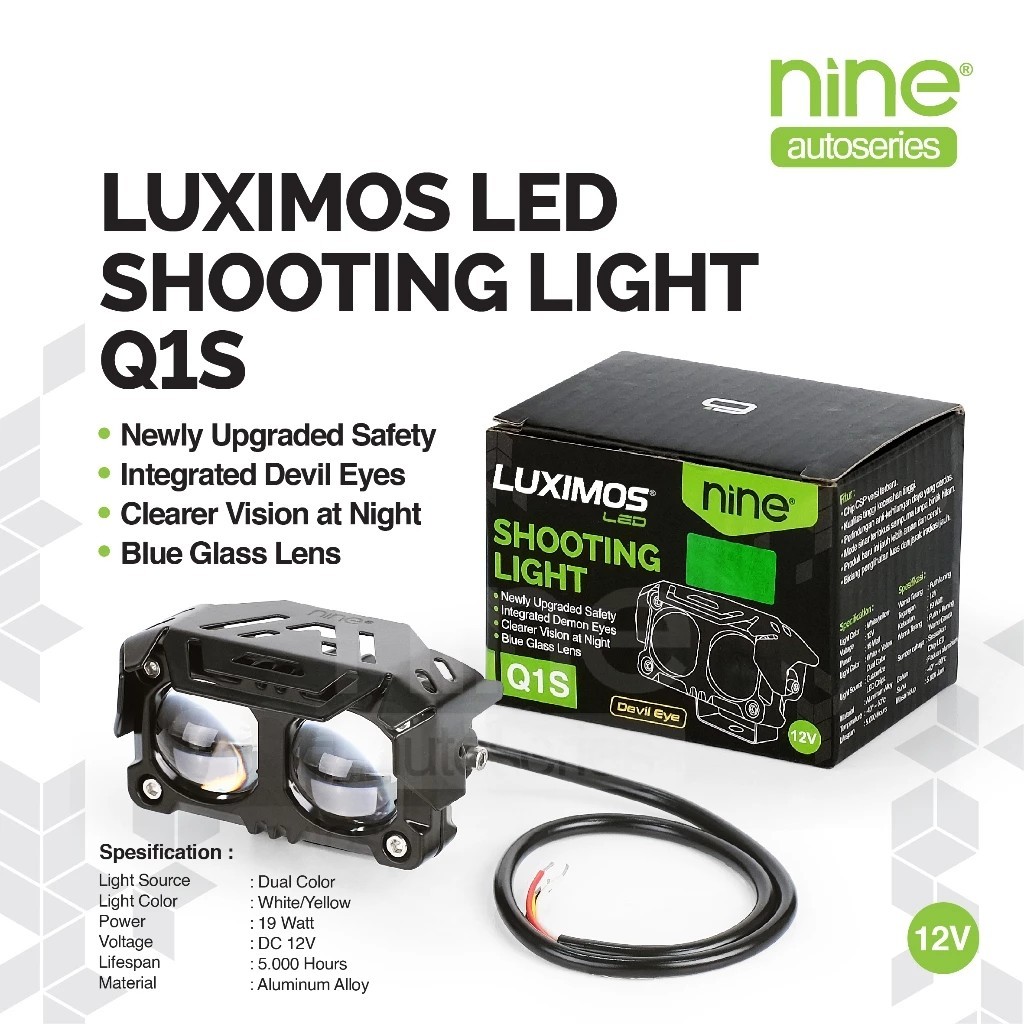 MATA LUXIMOS 19W SQL 2-Eye Super Bright Laser Projector สําหรับรถยนต์รถจักรยานยนต์ Q1S - NINE AUTOSE