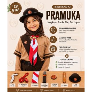 Paket Hemat Atribut Pramuka Perlengkapan Alat Baju Pramuka Penggalang SD SMP