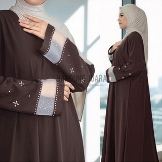 Abaya Sabrina Turkey Marbella Premium Anti UV Gamis Mewah Aksen Payet Swarovski Bahan Adem Halus Tidak Menerawang Resleting busui