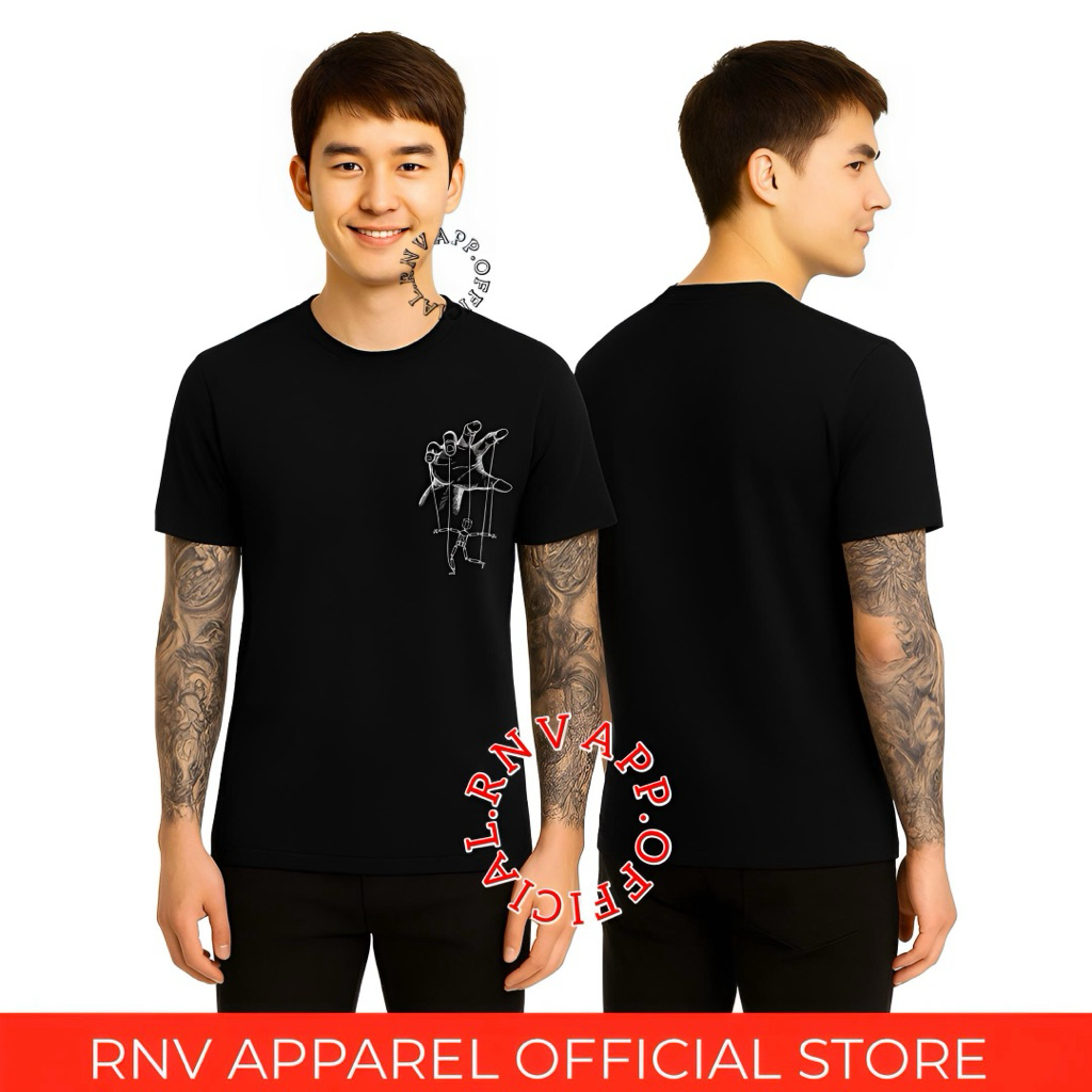 RNVAPP เสื้อยืดผู้ชาย Distro Top Semi Cotton Combed วัสดุ Unisex - Line Art Human Logo Motif