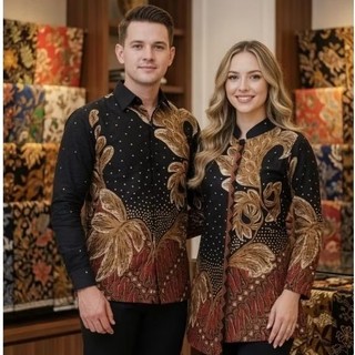 Batik Pasangan Batik Couple Deswita Bahan Katun Halus Sudah Lapis Furing nyaman di pakai