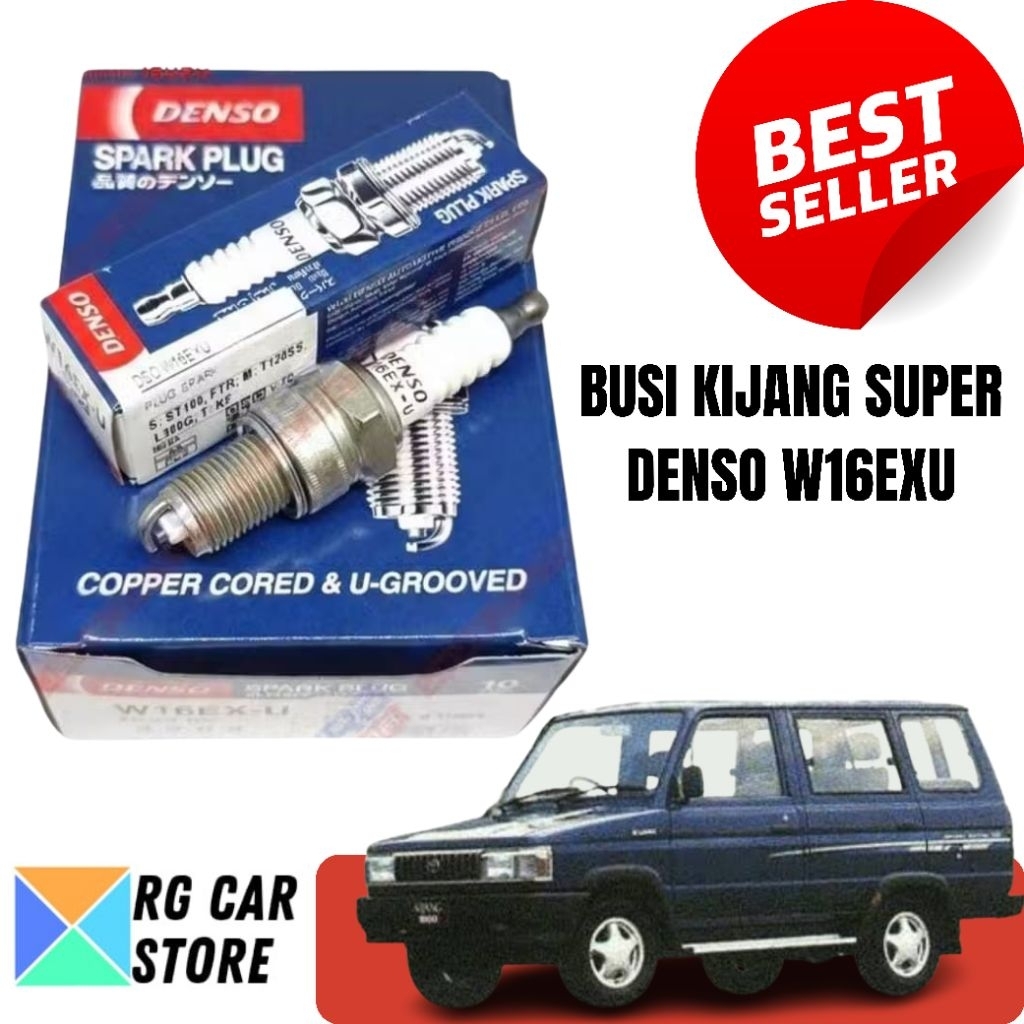 หัวเทียน Kijang Super 4K 5K 7K Denso W16EX-U Original 0.8mm OEM Spark Plug PnP Kijang Super
