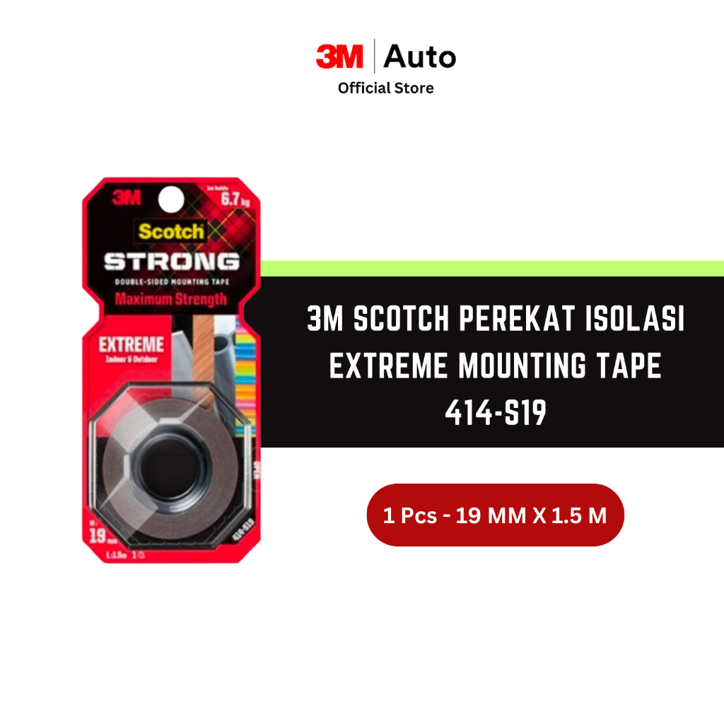 3M Scotch Extreme Mounting Tape 414-S19 19 MM X 1.5 M