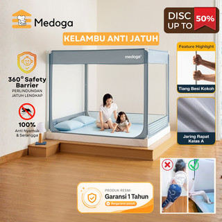 Medoga Kelambu Anti Jatuh Anti Nyamuk Tenda Bayi & Dewasa Jumbo Kotak 160x200 180x200 200x200